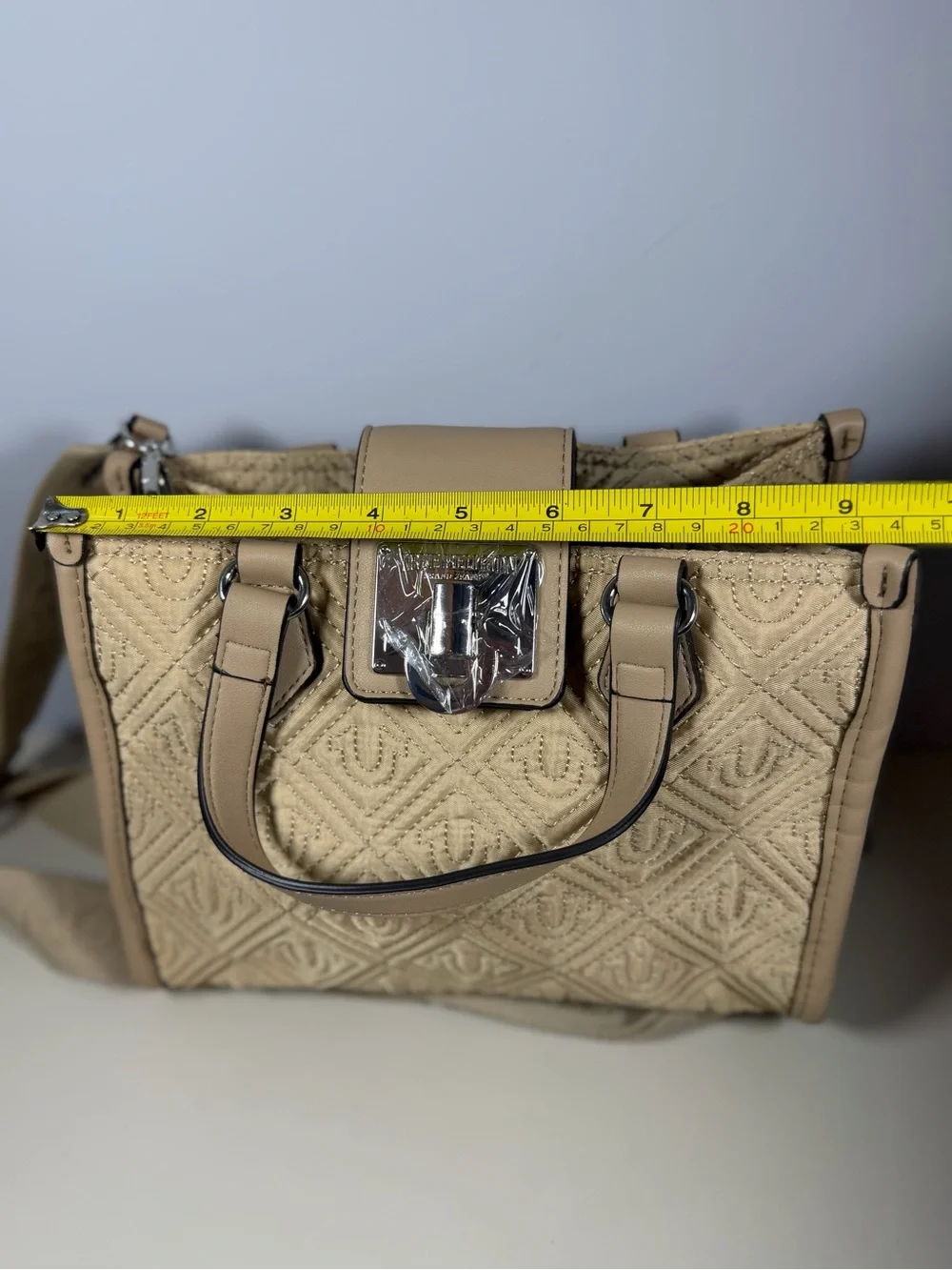 True Religion Quilted Beige Satchel